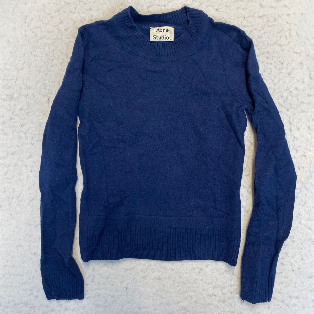 Acne Studios Sweater Womens S Blue Crewneck Knit Long Sleeve